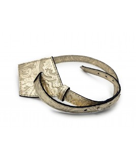 Geometrical Belt in Silver Leather